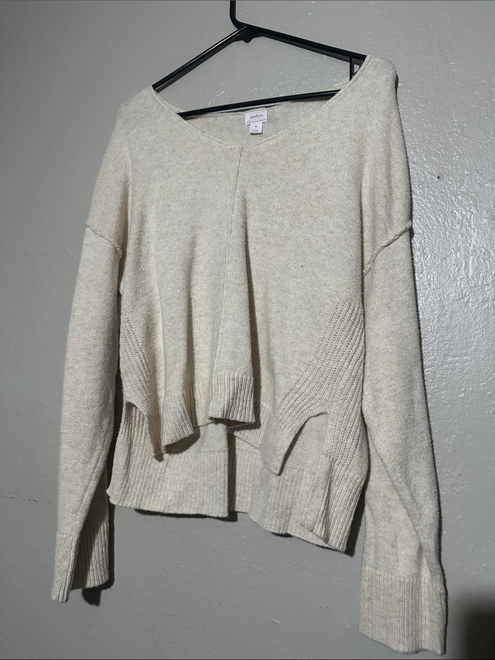 a new day Off-Shoulder Cream Knit Sweater